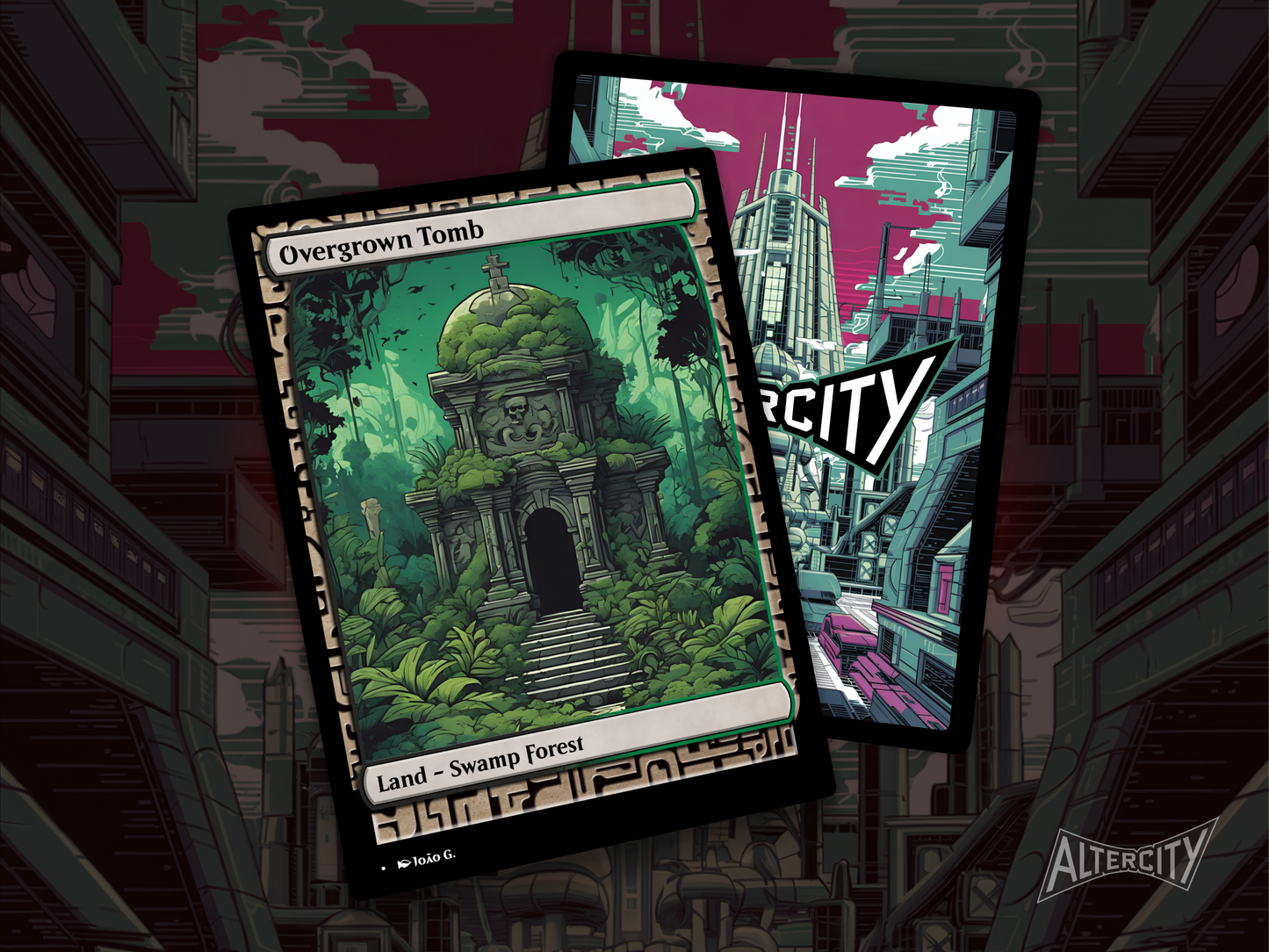 Overgrown Tomb (v1) - Full Art Alter - MTG Custom Cards, Commander, Edh and Cedh High Quality Altered Proxies