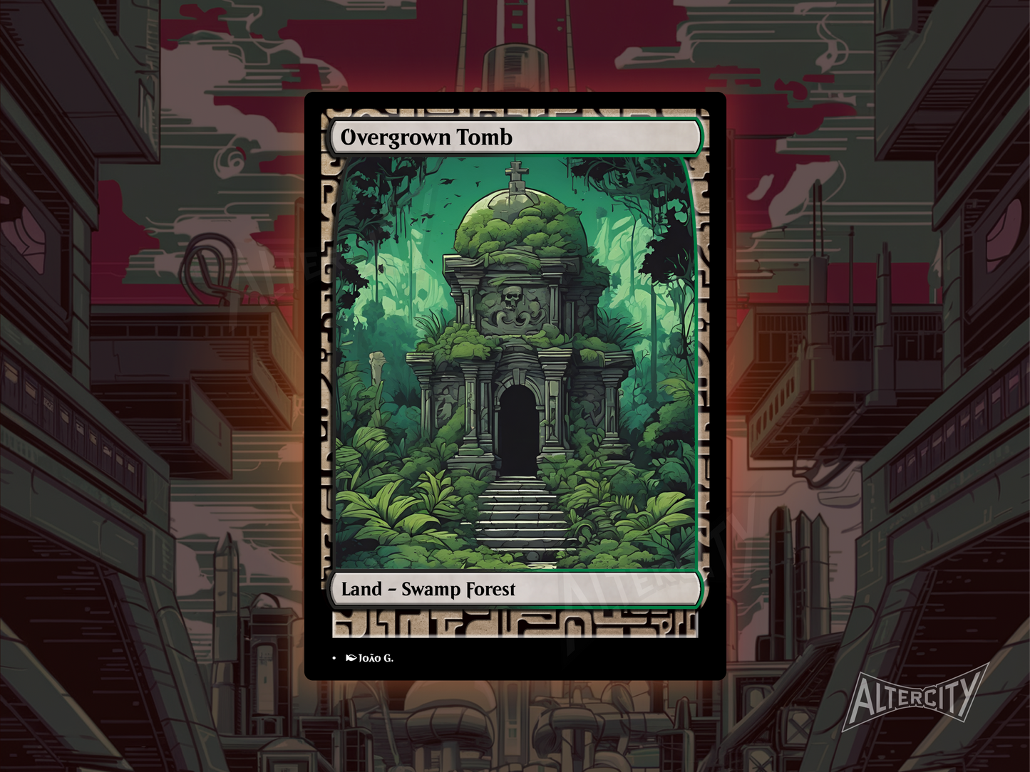 Overgrown Tomb (v1) - Full Art Alter - MTG Custom Cards, Commander, Edh and Cedh High Quality Altered Proxies