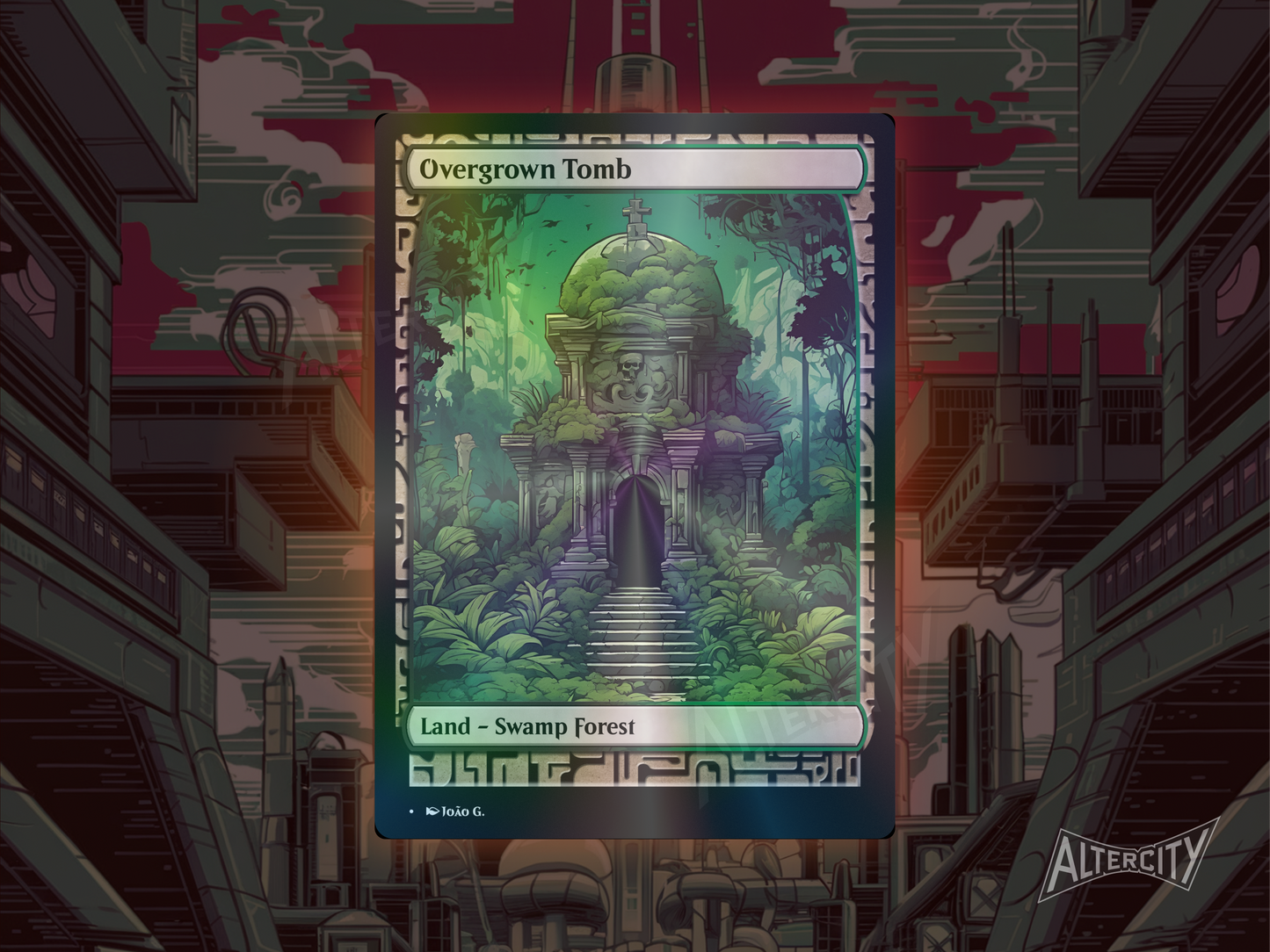 Overgrown Tomb (v1) - Full Art Alter - MTG Custom Cards, Commander, Edh and Cedh High Quality Altered Proxies