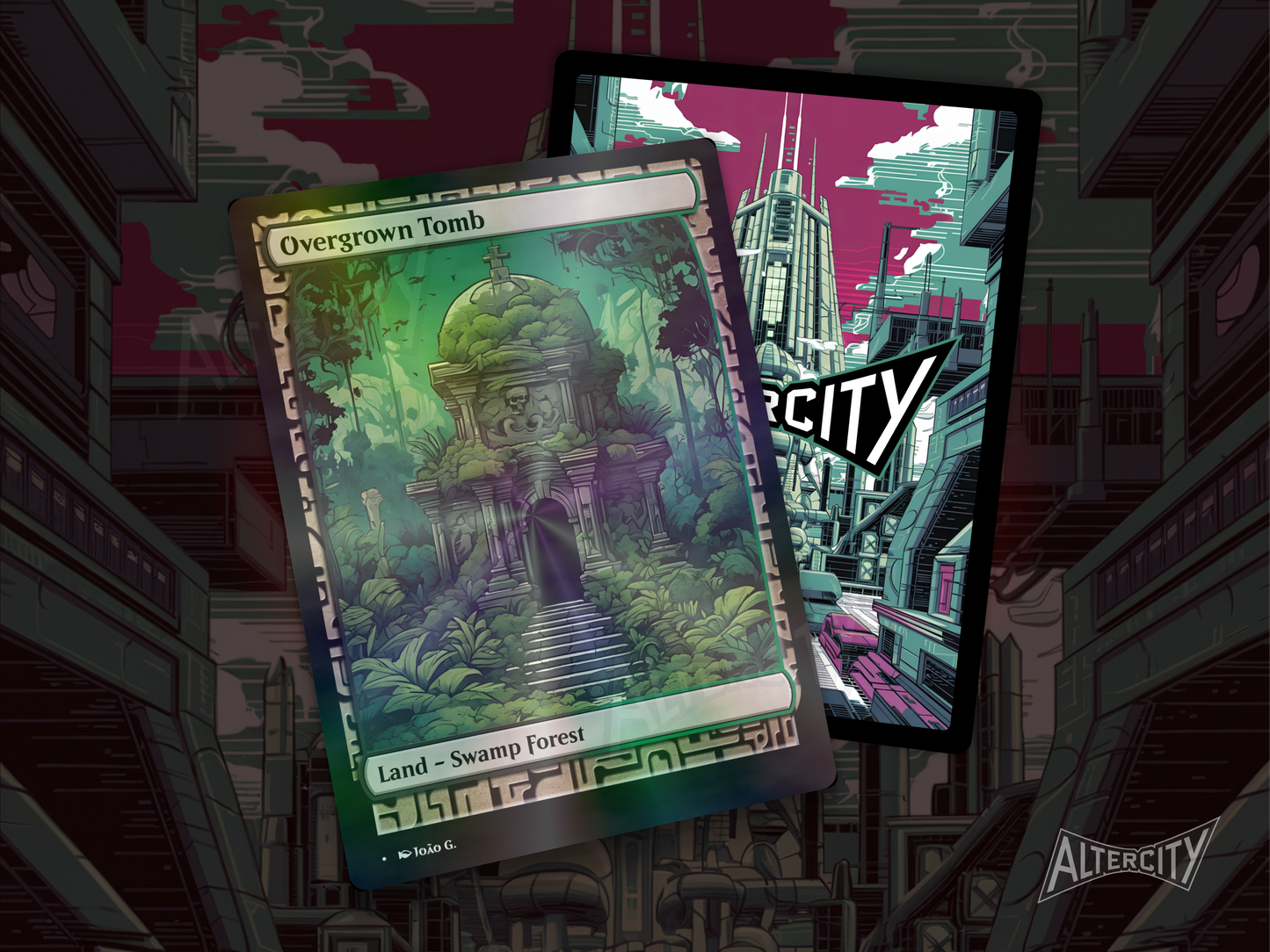 Overgrown Tomb (v1) - Full Art Alter - MTG Custom Cards, Commander, Edh and Cedh High Quality Altered Proxies