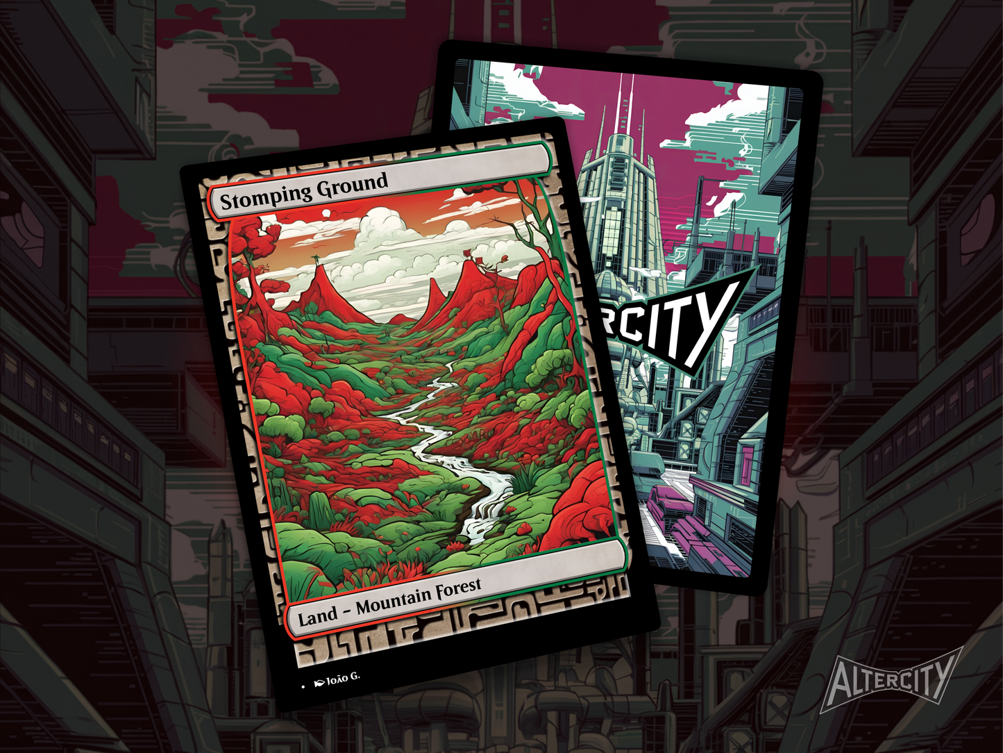 Stomping Ground (v1) - Full Art Alter - MTG Custom Cards, Commander, Edh and Cedh High Quality Altered Proxies
