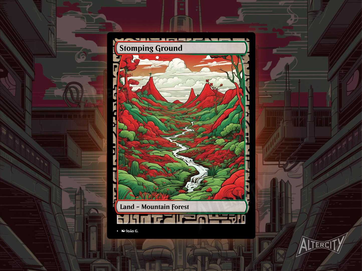 Stomping Ground (v1) - Full Art Alter - MTG Custom Cards, Commander, Edh and Cedh High Quality Altered Proxies
