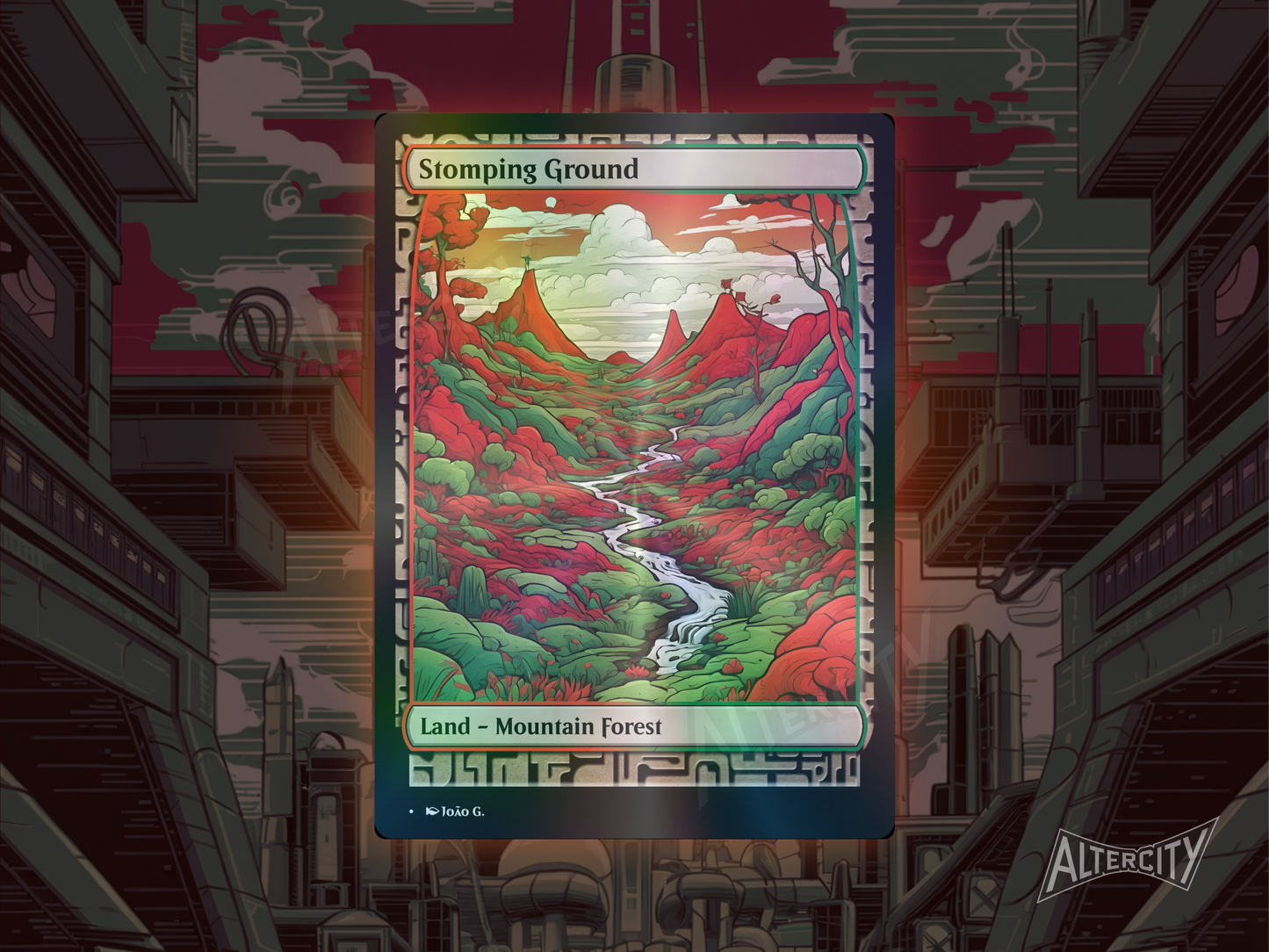 Stomping Ground (v1) - Full Art Alter - MTG Custom Cards, Commander, Edh and Cedh High Quality Altered Proxies