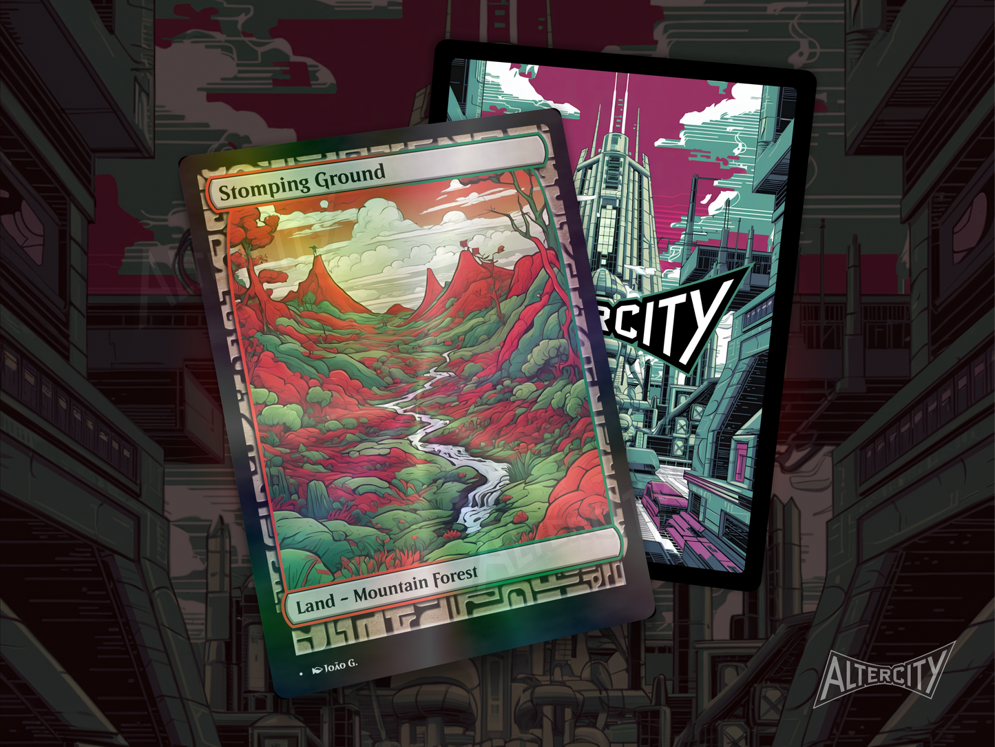 Stomping Ground (v1) - Full Art Alter - MTG Custom Cards, Commander, Edh and Cedh High Quality Altered Proxies