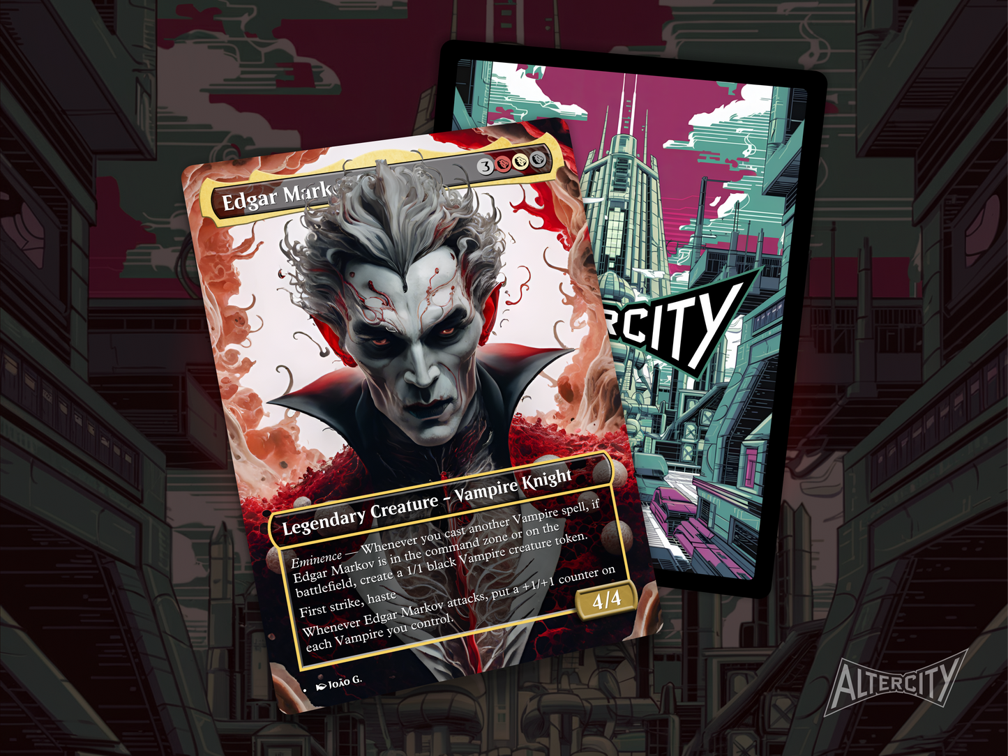 Edgar Markov - Full Art Borderless Alter - MTG Custom Cards, Commander, Edh and Cedh High Quality Alters