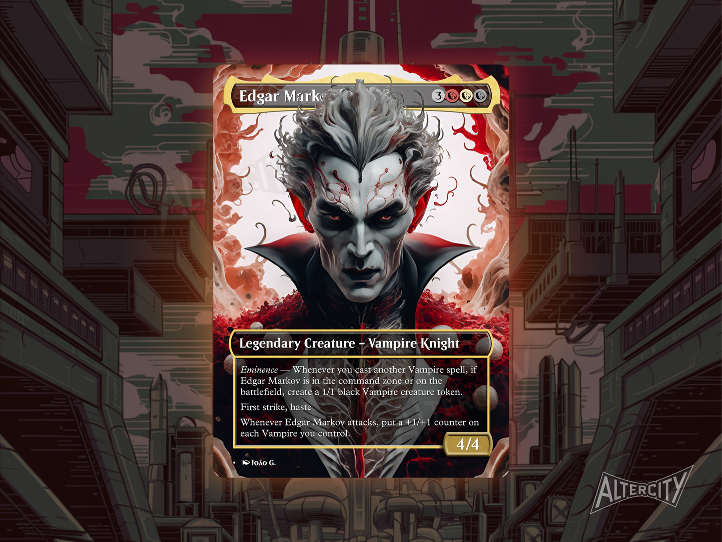 Edgar Markov - Full Art Borderless Alter - MTG Custom Cards, Commander, Edh and Cedh High Quality Alters