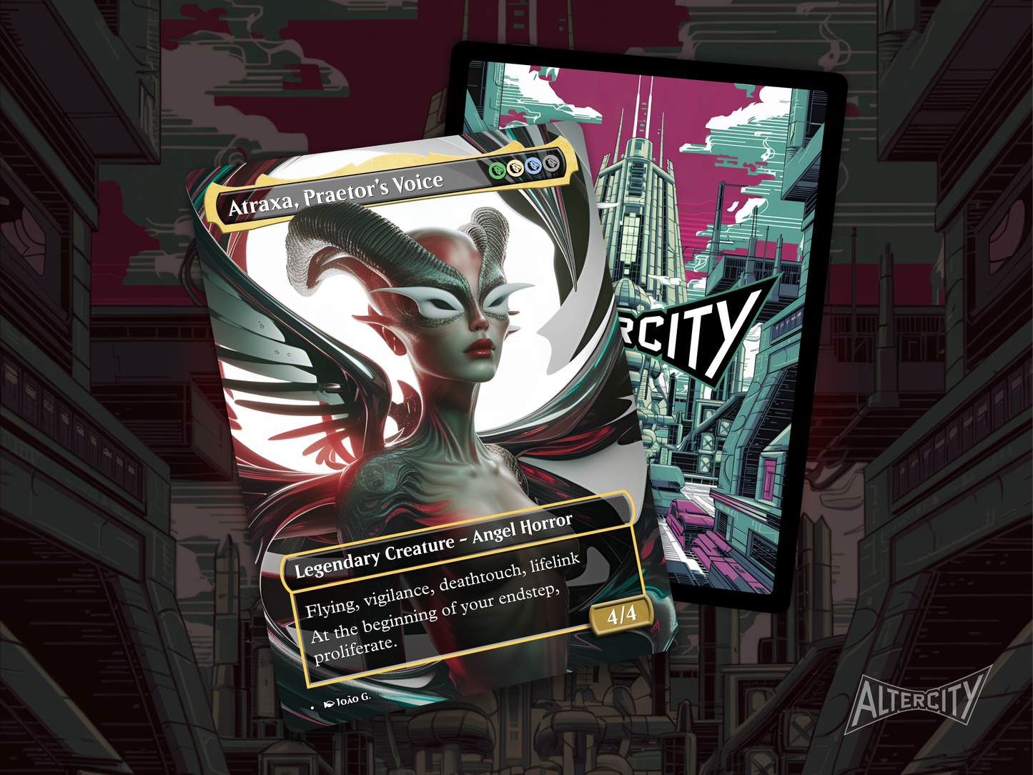 Atraxa, Praetors' Voice - Full Art Borderless - MTG Custom Cards, Commander, Edh and Cedh High Quality Alters