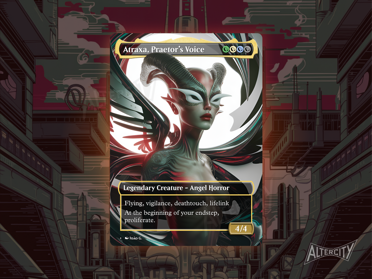 Atraxa, Praetors' Voice - Full Art Borderless - MTG Custom Cards, Commander, Edh and Cedh High Quality Alters