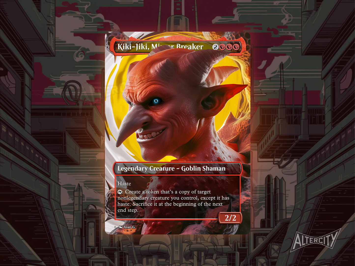 Kiki-Jiki, Mirror Breaker - Full Art Borderless Alter - MTG Custom Cards, Commander, Edh and Cedh High Quality Alters