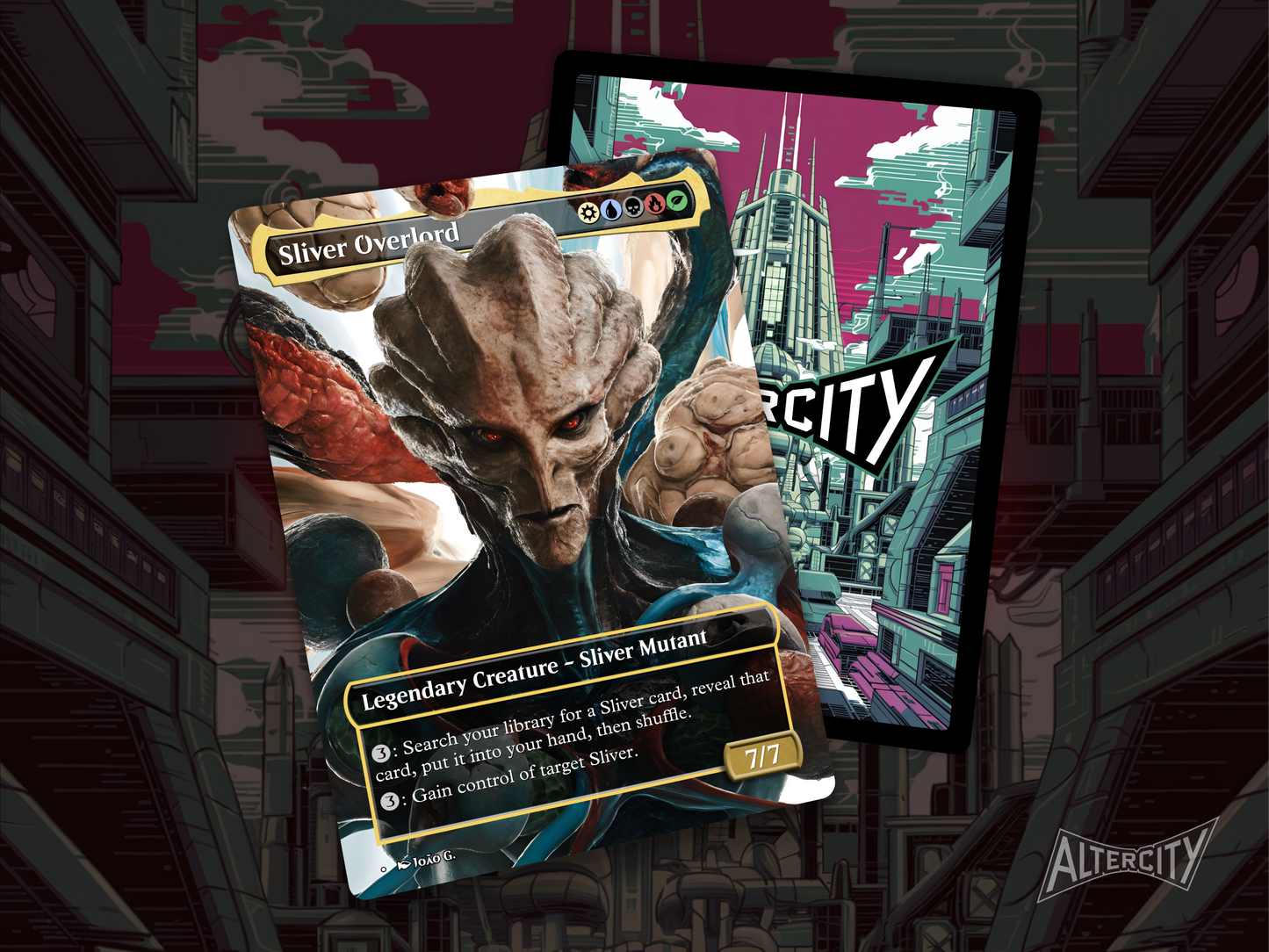 Sliver Overlord - Full Art Borderless Alter - MTG Custom Cards, Commander, Edh and Cedh High Quality Alters