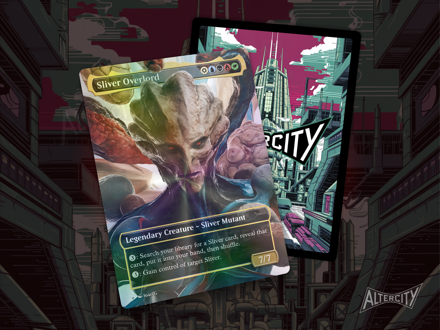 Sliver Overlord - Full Art Borderless Alter - MTG Custom Cards, Commander, Edh and Cedh High Quality Alters