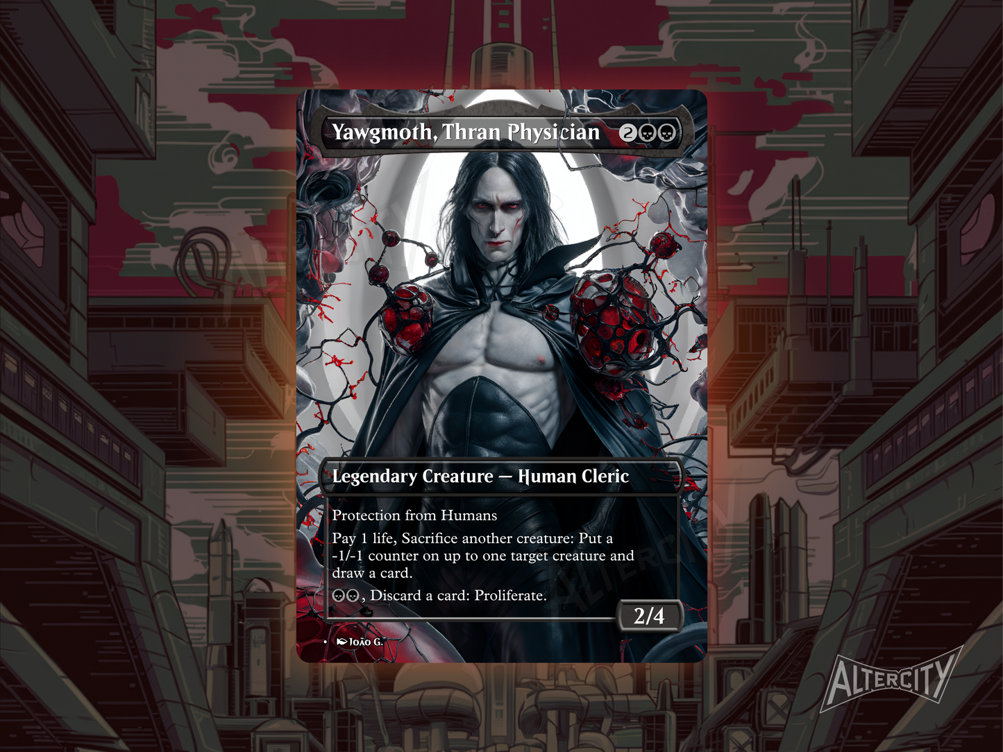 Yawgmoth, Thran Physician - Full Art Borderless Alter - MTG Custom Cards, Commander, Edh and Cedh High Quality Alters