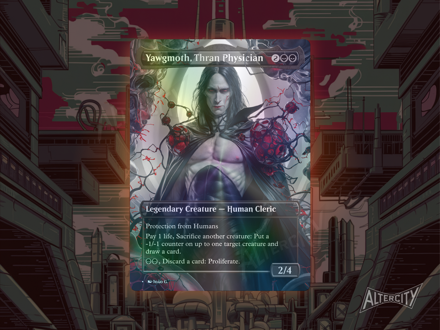 Yawgmoth, Thran Physician - Full Art Borderless Alter - MTG Custom Cards, Commander, Edh and Cedh High Quality Alters