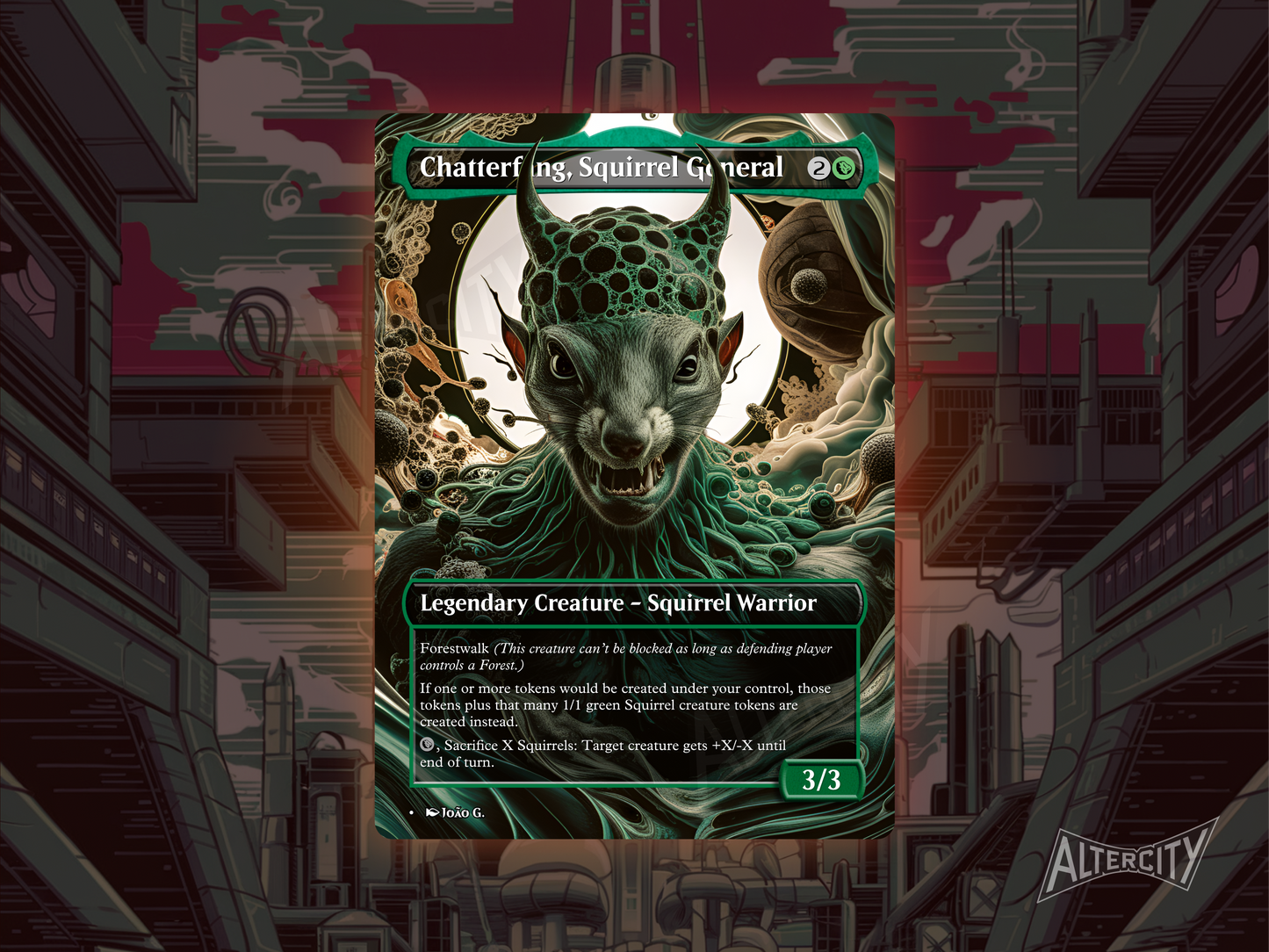 Chatterfang, Squirrel General - Full Art Borderless - MTG Custom Cards, Commander, Edh and Cedh High Quality Altered Proxies