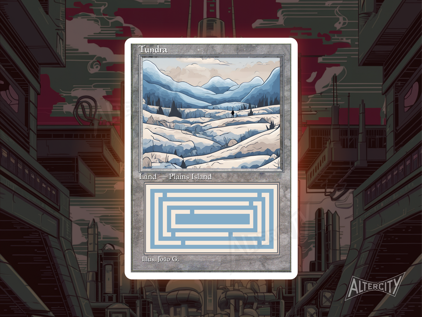 Tundra (v1) - Dual Land Old School Retro Frame Alter - Mtg Custom Cards, Commander, Edh and cEDH High Quality Altered Proxies