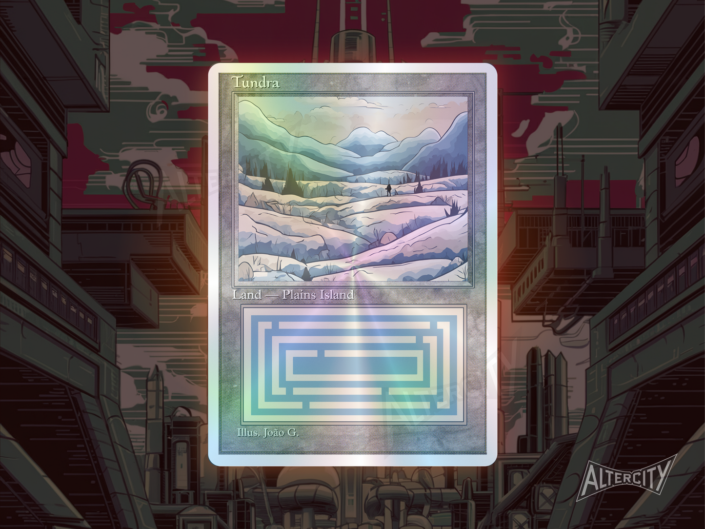 Tundra (v1) - Dual Land Old School Retro Frame Alter - Mtg Custom Cards, Commander, Edh and cEDH High Quality Altered Proxies