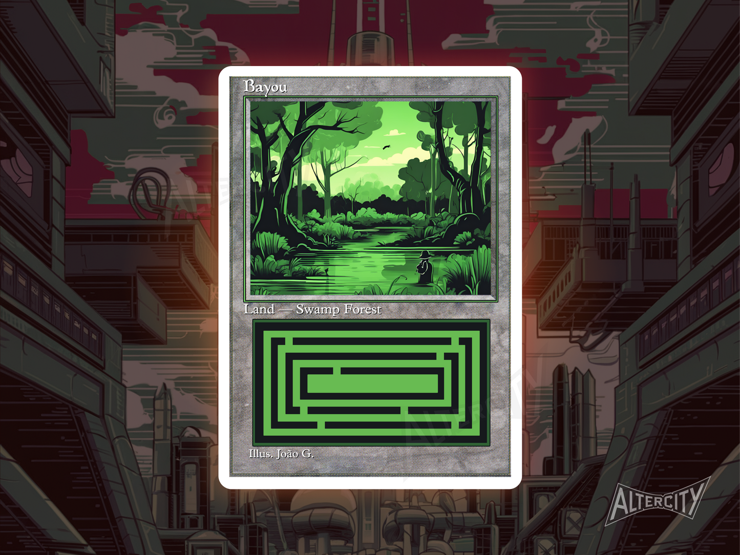 Bayou (v1) - Dual Land Old School Retro Frame Alter - MTG Custom Cards, Commander, EDH and CEDH High Quality Altered Proxies