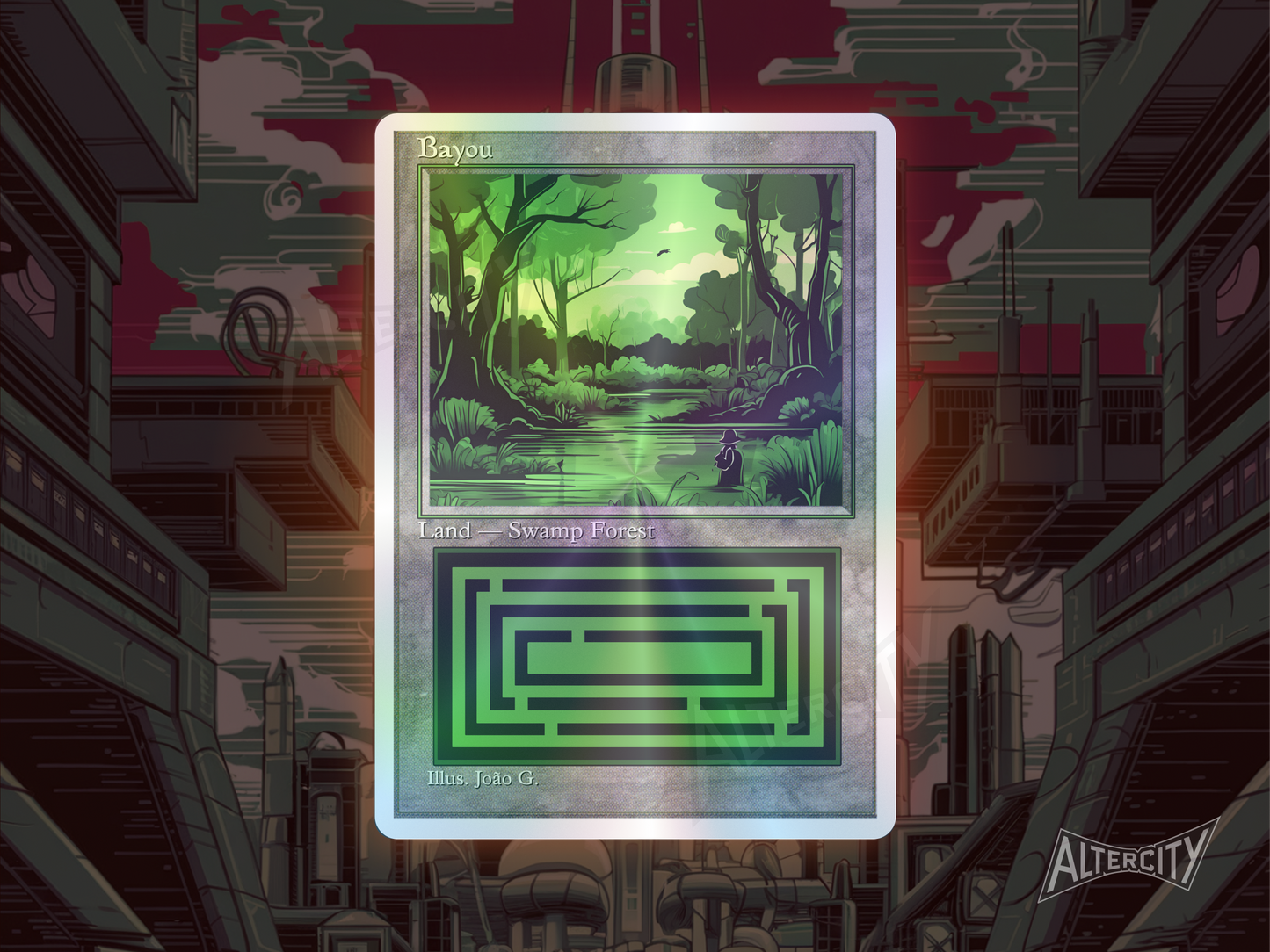 Bayou (v1) - Dual Land Old School Retro Frame Alter - MTG Custom Cards, Commander, EDH and CEDH High Quality Altered Proxies