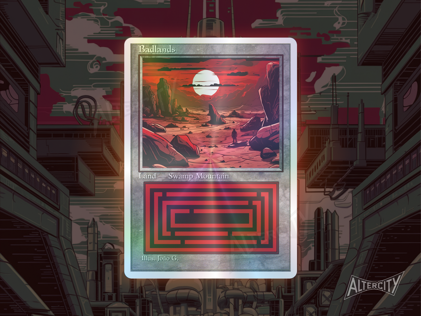 Badlands (v1) - Dual Land Old School Retro Frame Alter - Mtg Custom Cards, Commander, Edh and cEDH High Quality Altered Proxies