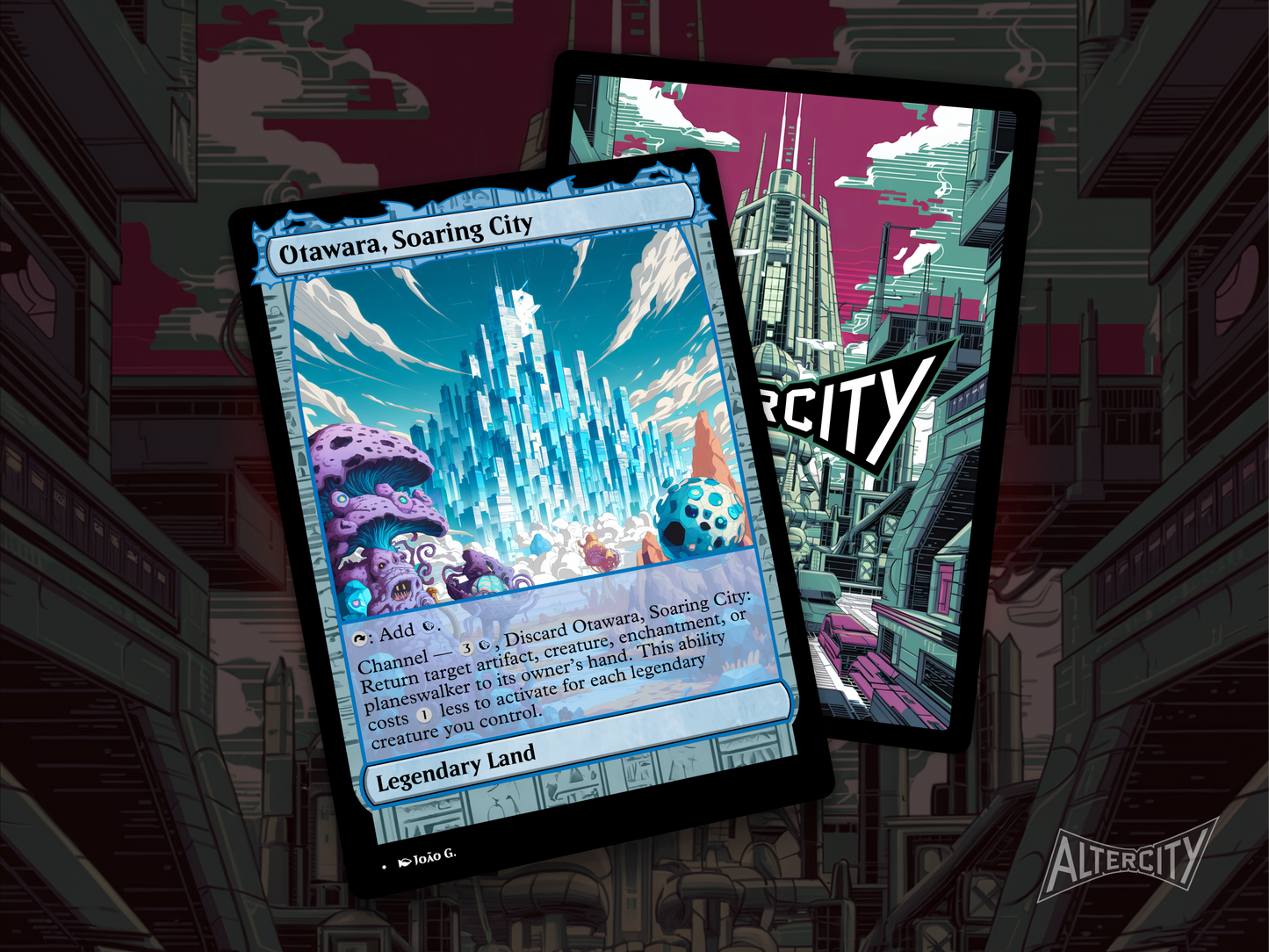 Otawara, Soaring City (v1) - Full Art Alter - MTG Custom Cards, Commander, Edh and Cedh High Quality Altered Proxies