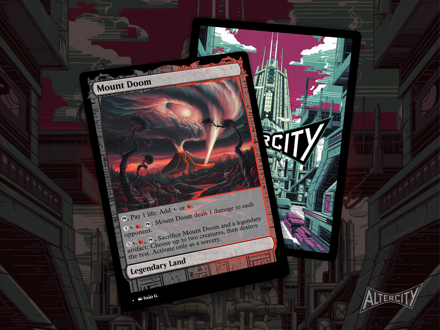 Mount Doom - Full Art Alter - MTG Custom Cards, Commander, Edh and Cedh High Quality Altered Proxies