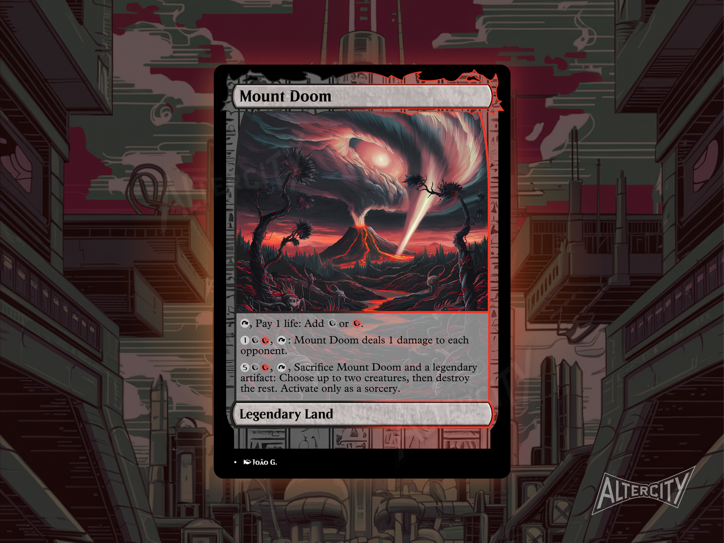 Mount Doom - Full Art Alter - MTG Custom Cards, Commander, Edh and Cedh High Quality Altered Proxies