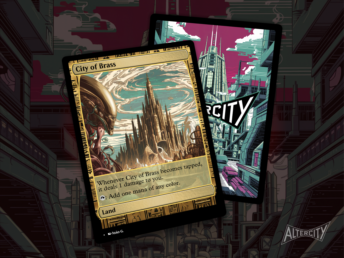 City of Brass - Full Art Alter - MTG Custom Cards, Commander, Edh and Cedh High Quality Alters