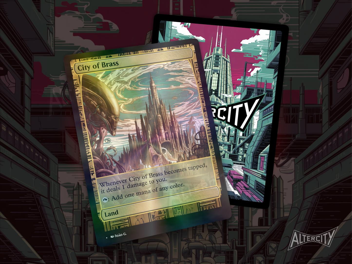 City of Brass - Full Art Alter - MTG Custom Cards, Commander, Edh and Cedh High Quality Alters