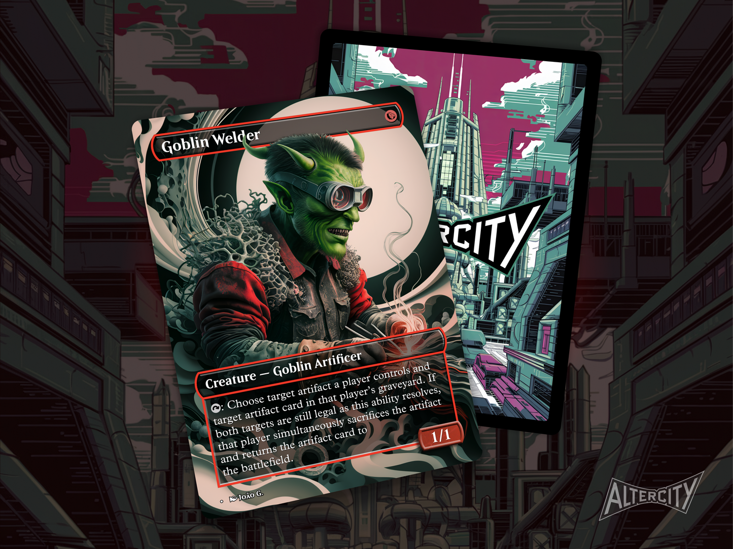Goblin Welder - Full Art Borderless - MTG Custom Cards, Commander, Edh and Cedh High Quality Altered Proxies