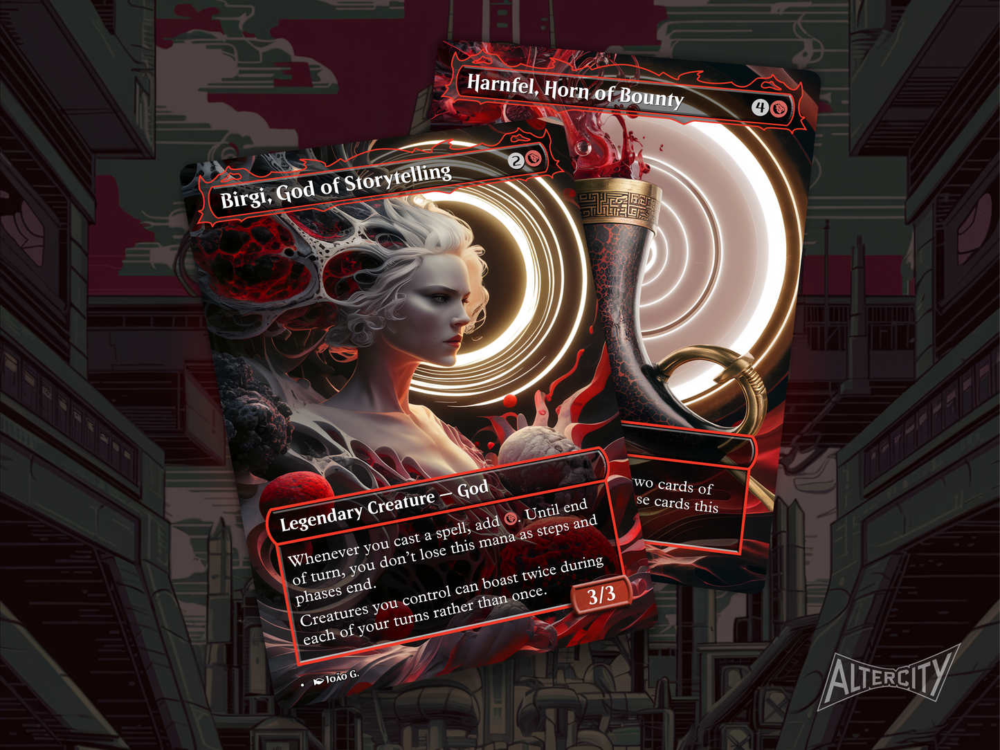 Birgi, God of Storytelling - Full Art Borderless Alter - MTG Custom Cards, Commander, Edh and Cedh High Quality Alters