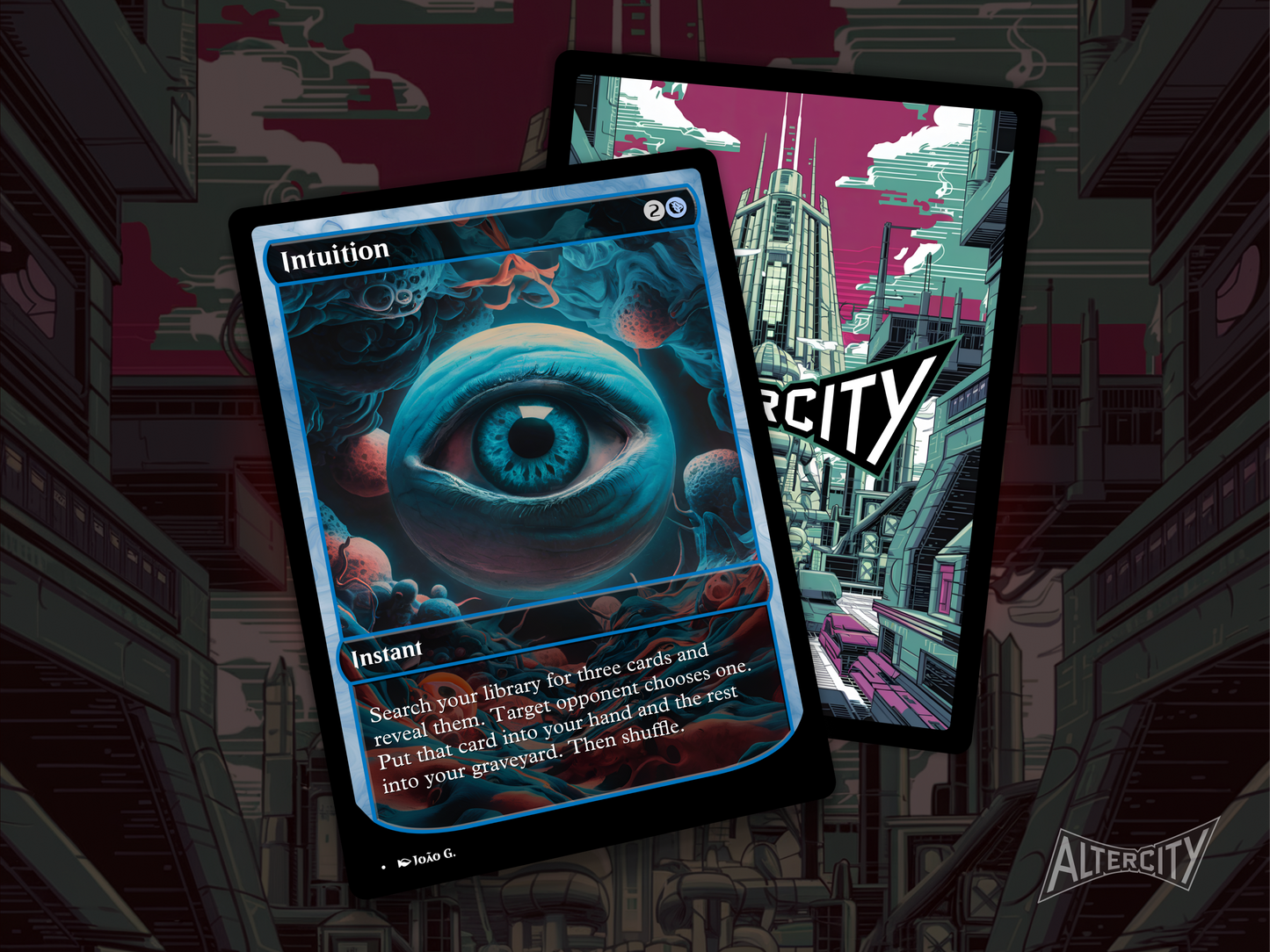 Intuition (v1) - Full Art Alter - MTG Custom Cards, Commander, Edh and Cedh High Quality Altered Proxies