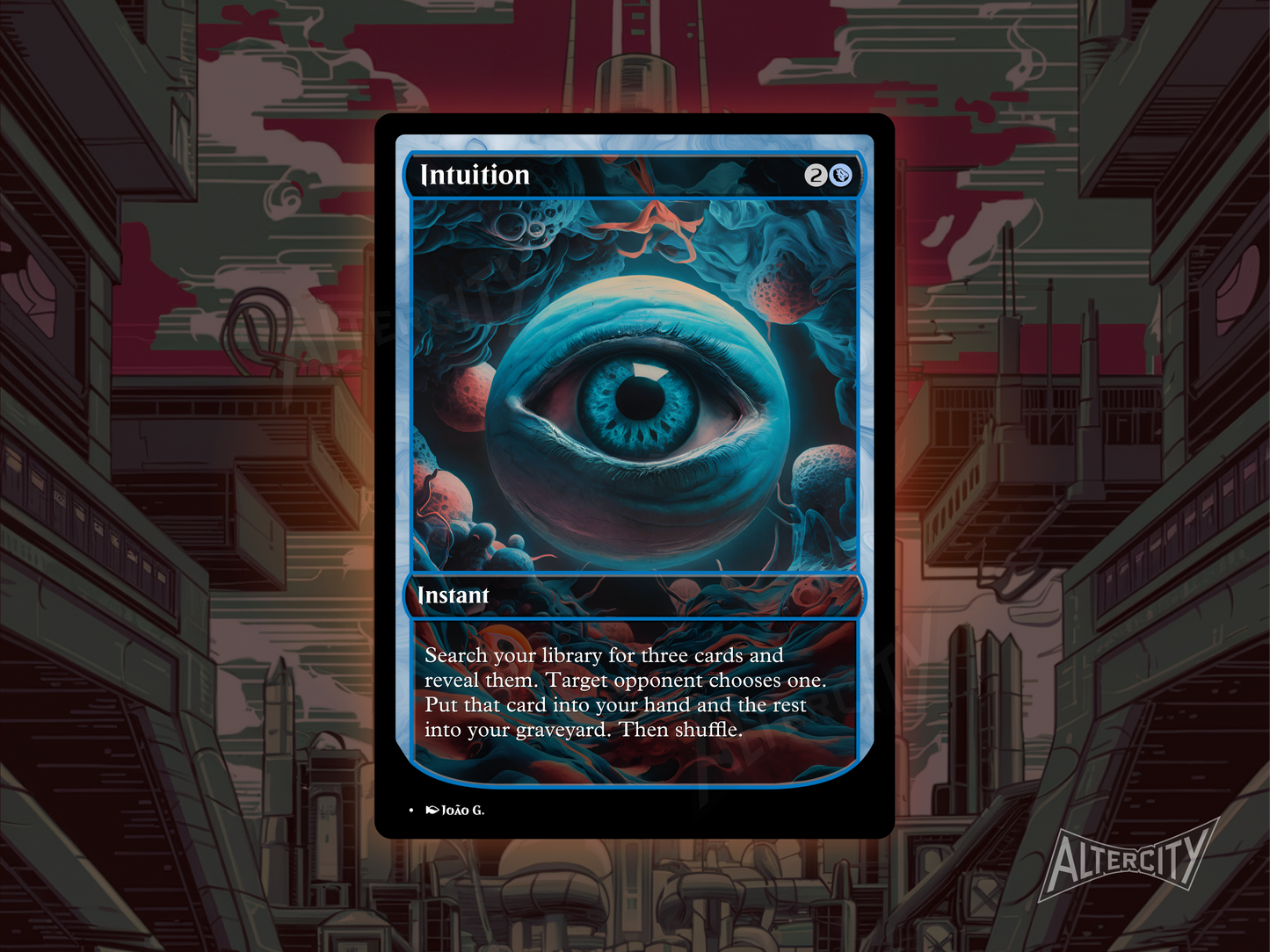 Intuition (v1) - Full Art Alter - MTG Custom Cards, Commander, Edh and Cedh High Quality Altered Proxies