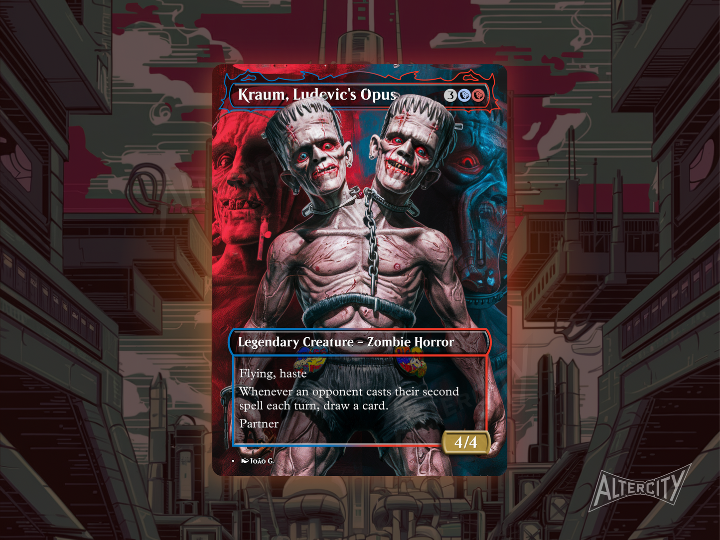 Kraum, Ludevic's Opus (v1) - Full Art Borderless - MTG Custom Cards, Commander, Edh and Cedh High Quality Altered Proxies