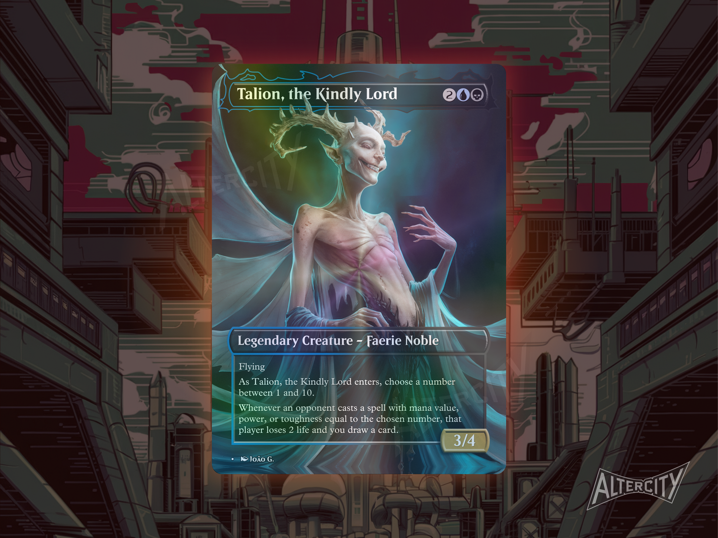 Talion, the Kindly Lord (v1) - Full Art Borderless Alter - MTG Custom Cards, Commander, Edh and Cedh High Quality Alters