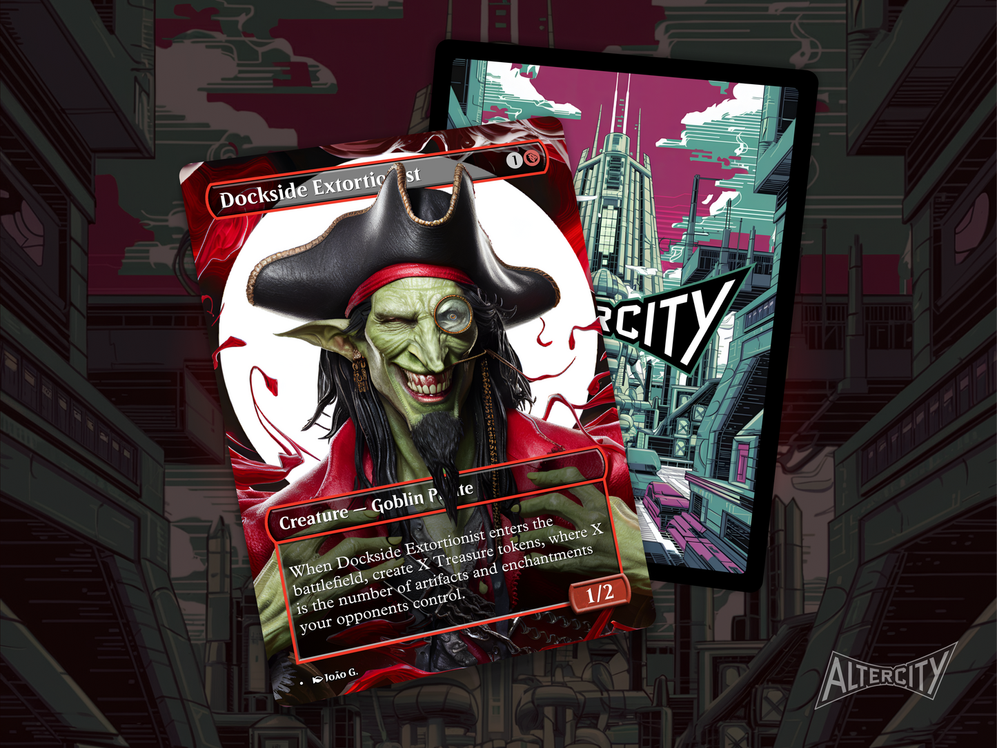 High-quality Magic proxy card featuring full-art design of a cunning pirate plotting a heist.