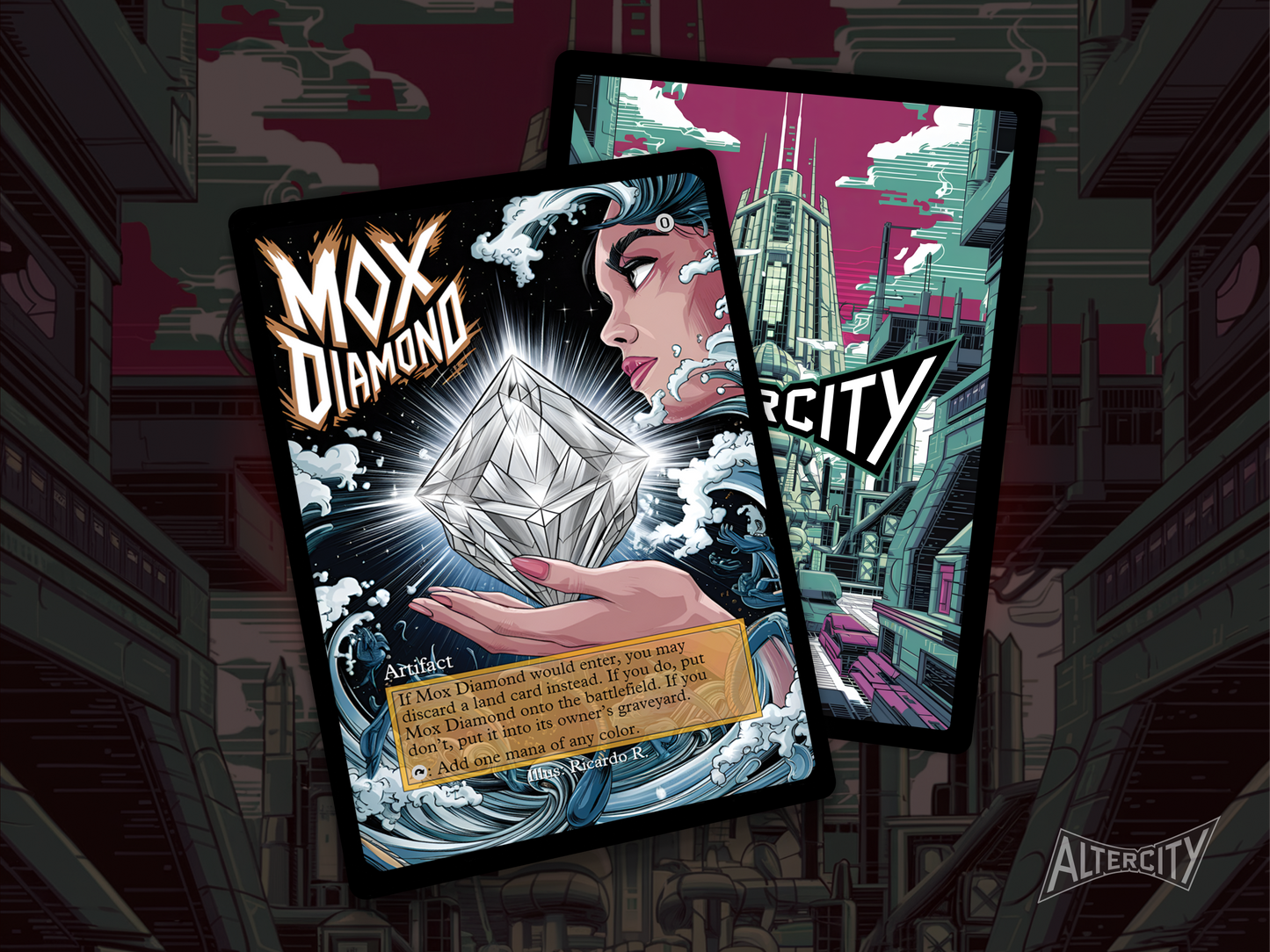 Mox Diamond (v2) - MTG Custom Cards, Commander alternate art - Magic MTG Alters Full Art