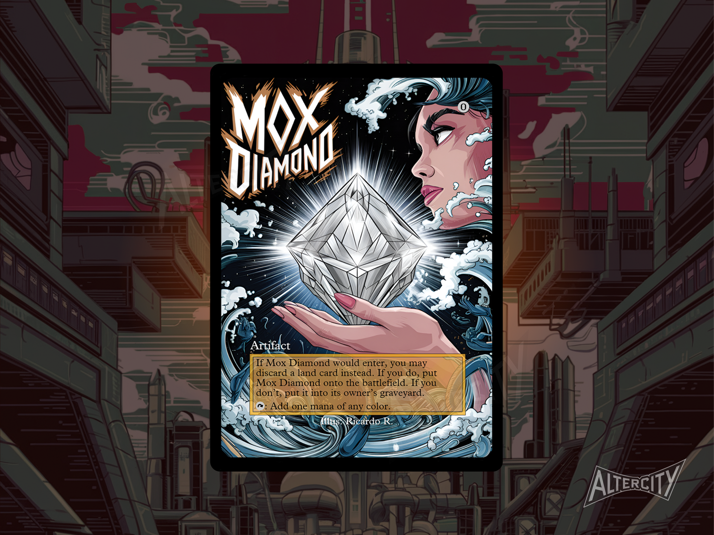 Mox Diamond (v2) - MTG Custom Cards, Commander alternate art - Magic MTG Alters Full Art
