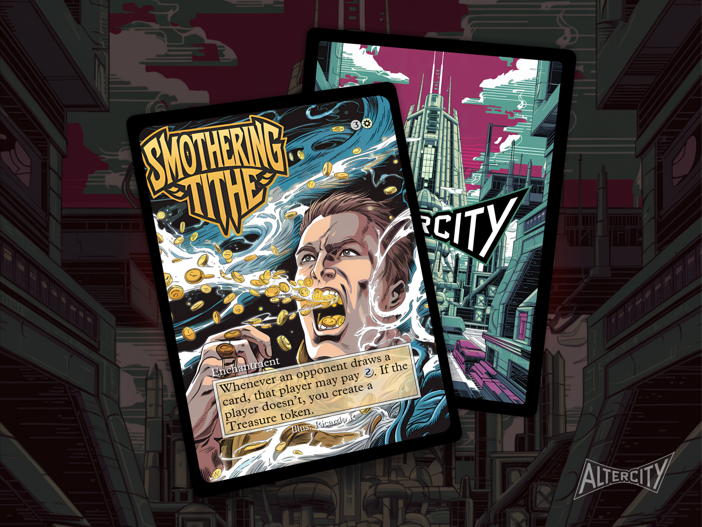 Smothering Tithe (v2) - MTG Custom Cards, Commander alternate art - Magic MTG Alters Full Art