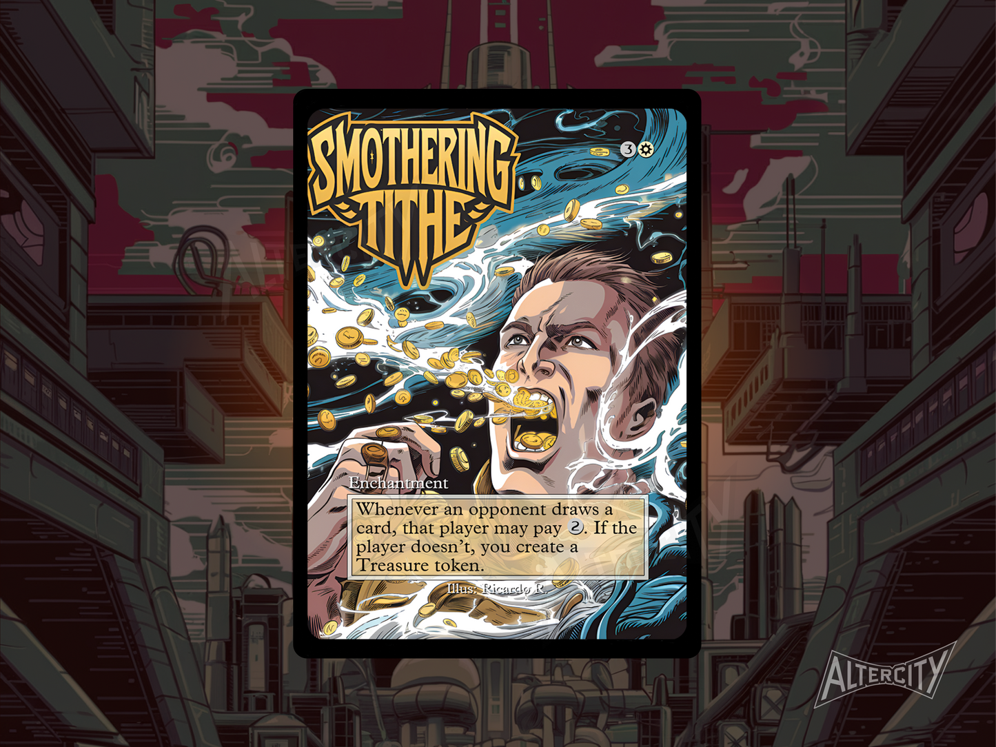 Smothering Tithe (v2) - MTG Custom Cards, Commander alternate art - Magic MTG Alters Full Art