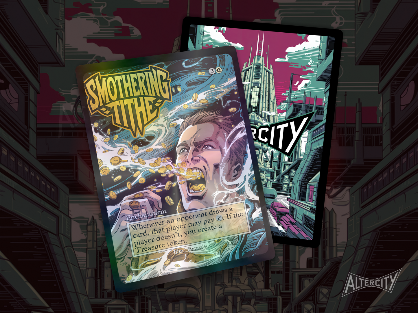 Smothering Tithe (v2) - MTG Custom Cards, Commander alternate art - Magic MTG Alters Full Art