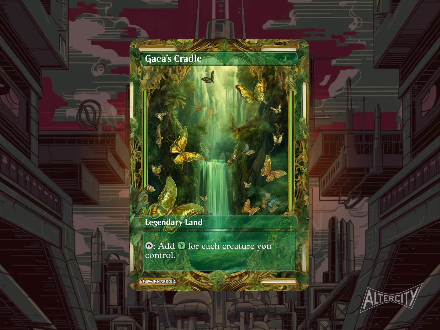 Gaea's Cradle - Full Art Alter - MTG Custom Cards, Commander, Edh and Cedh High Quality Altered Proxies