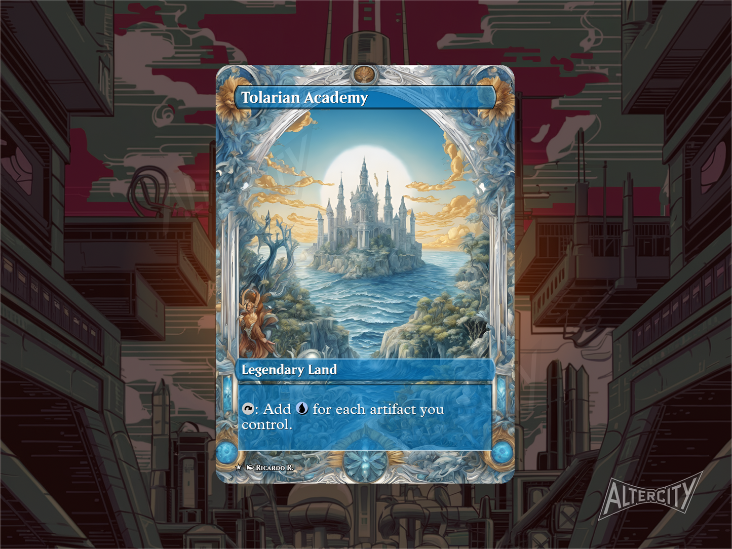 Tolarian Academy - Full Art Alter - MTG Custom Cards, Commander, Edh and Cedh High Quality Altered Proxies