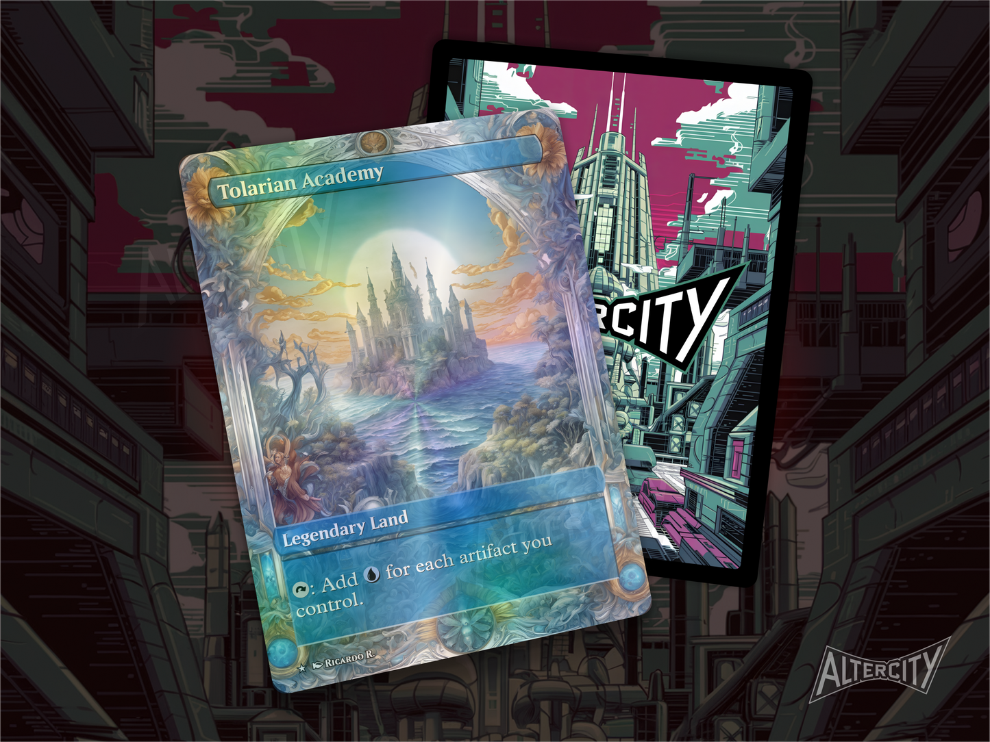 Tolarian Academy - Full Art Alter - MTG Custom Cards, Commander, Edh and Cedh High Quality Altered Proxies