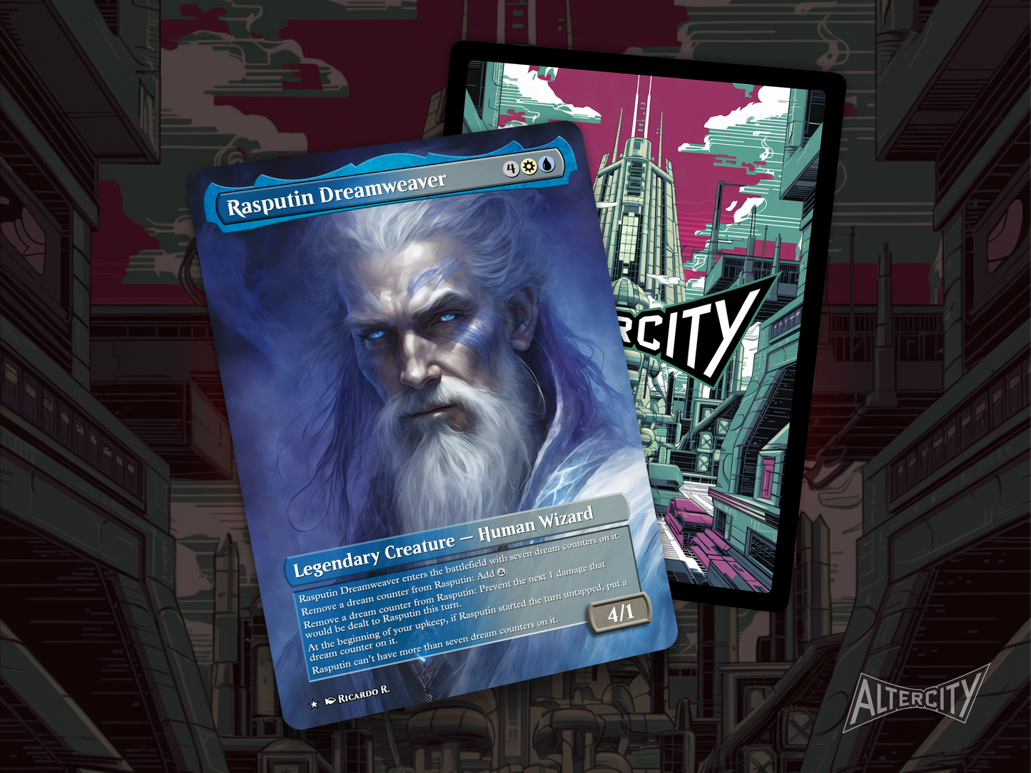 Rasputin Dreamweaver - MTG Custom Cards , Commander alternate art - Magic MTG Alters Full