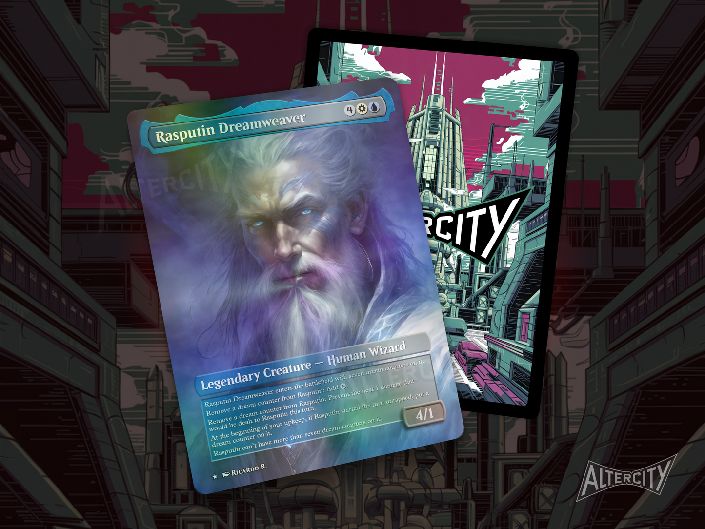 Rasputin Dreamweaver - MTG Custom Cards , Commander alternate art - Magic MTG Alters Full
