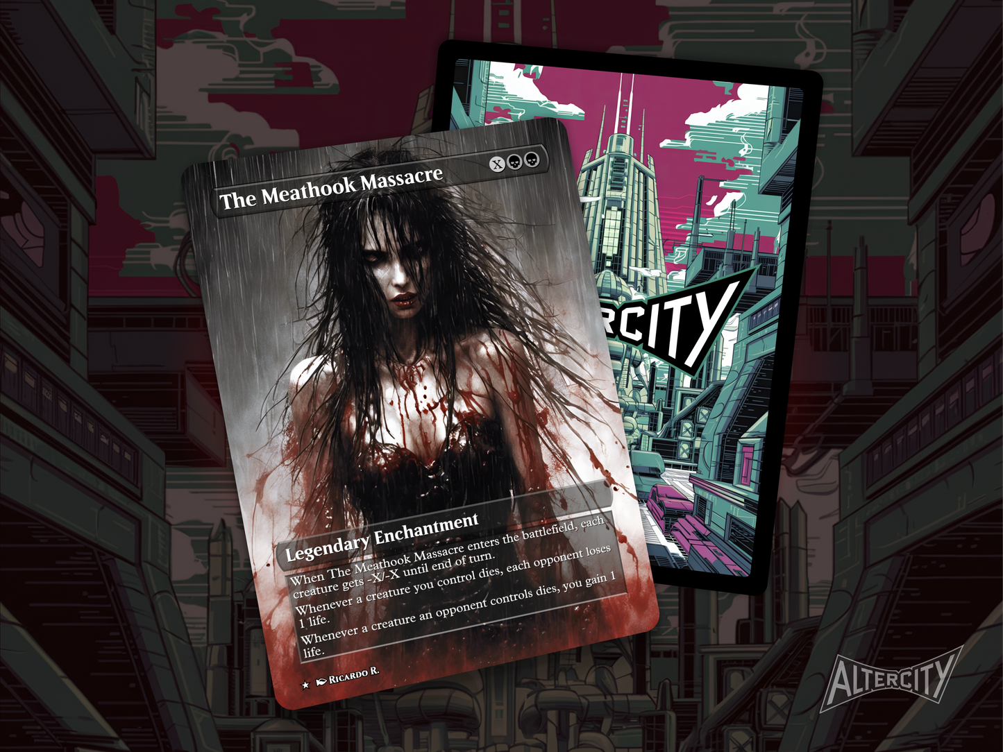 The Meathook Massacre - MTG Custom Cards, Commander alternate art - Magic MTG Alters Full