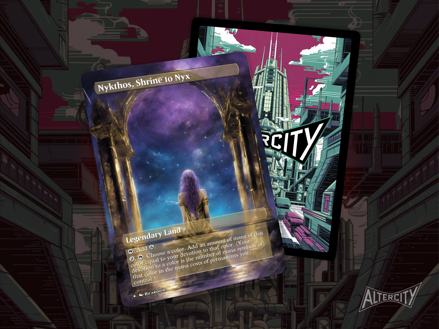 Nykthos, Shrine to Nyx - MTG Custom Cards , Commander alternate art - Magic MTG Alters Full