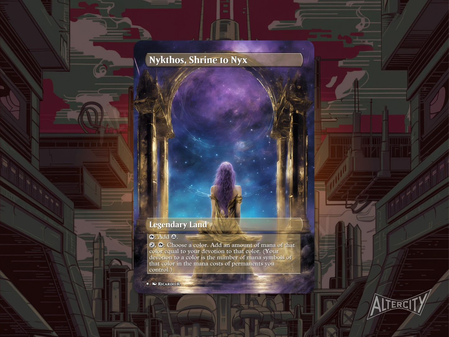 Nykthos, Shrine to Nyx - MTG Custom Cards , Commander alternate art - Magic MTG Alters Full