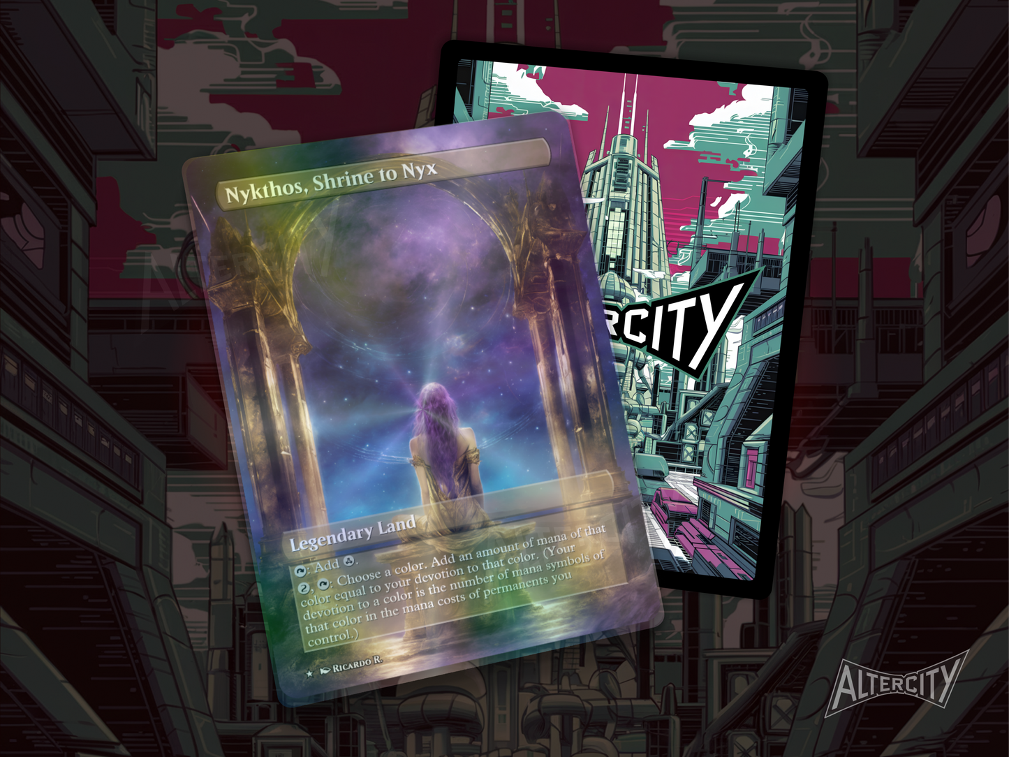 Nykthos, Shrine to Nyx - MTG Custom Cards , Commander alternate art - Magic MTG Alters Full