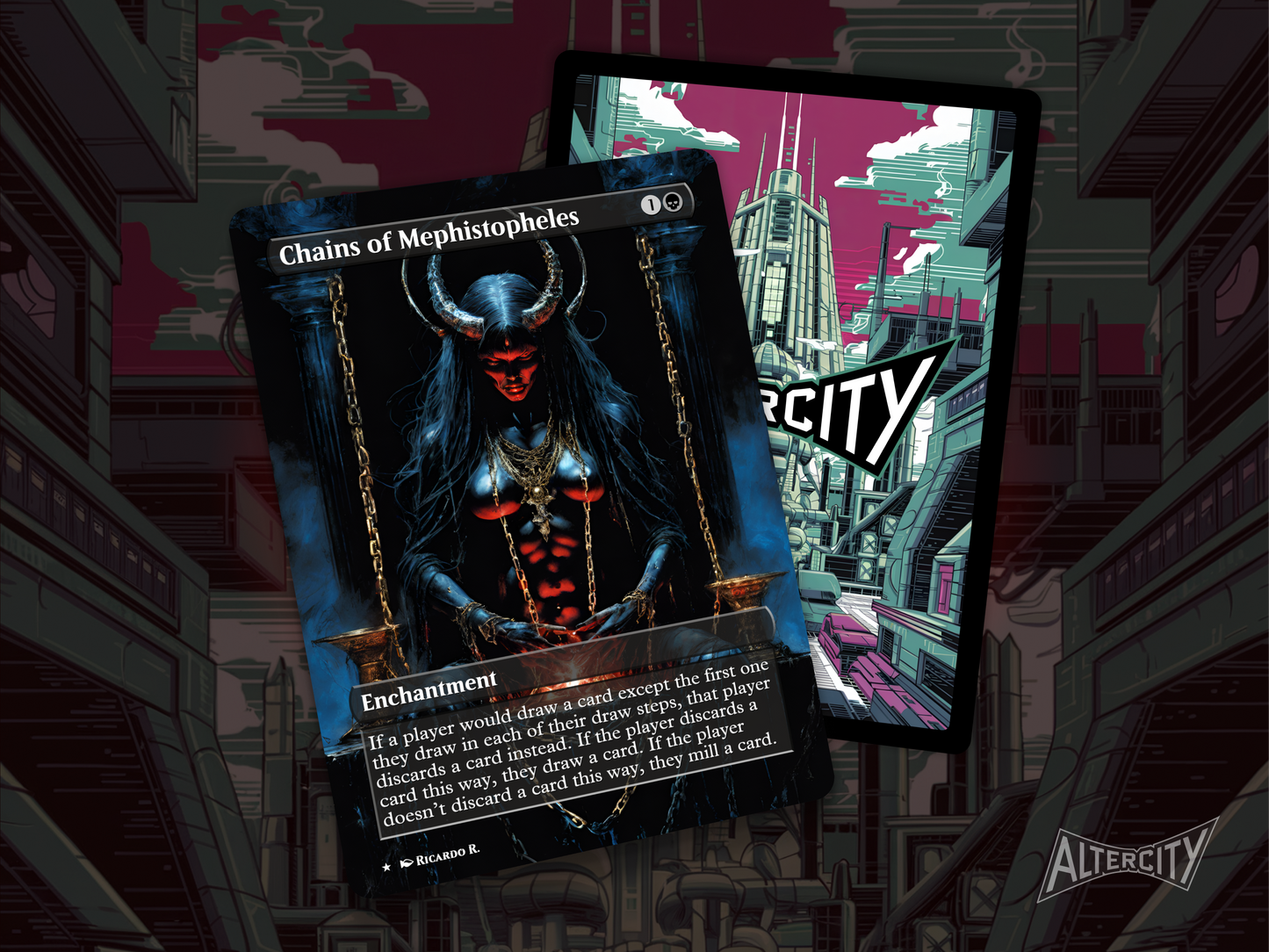 Chains of Mephistopheles - MTG Custom Cards, Commander alternate art - Magic MTG Alters Full Art